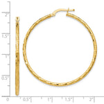 Load image into Gallery viewer, Leslie's 14K Yellow Gold Polished and Textured Hoop Earrings 45mm length
