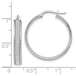 Load image into Gallery viewer, Leslie's 14K White Gold Polished Glimmer Infused Hoop Earrings 25mm length

