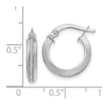 Load image into Gallery viewer, Leslie's 14K White Gold Polished Glimmer Infused Hoop Earrings 14mm length
