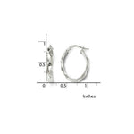 Load image into Gallery viewer, Leslie's 14K White Gold Polished Twisted Oval Hoop Earrings 22mm length
