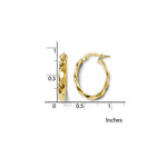Load image into Gallery viewer, Leslie's 14K Yellow Gold Polished and Twisted Oval Hoop Earrings  17mm width
