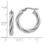 Load image into Gallery viewer, Leslie's 14K White Gold Twisted Triple Twist Hoop Earrings  21mm width
