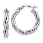 Load image into Gallery viewer, Leslie's 14K White Gold Twisted Triple Twist Hoop Earrings  21mm width
