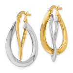 Load image into Gallery viewer, Leslie's 14K Two-tone Gold Polished Twisted Double Hoop Earrings  19mm width
