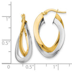 Load image into Gallery viewer, Leslie's 14K Two-tone Gold Polished Twisted Double Hoop Earrings  19mm width
