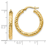 Load image into Gallery viewer, Leslie's 14K Yellow Gold ForeverLite Polished and Textured Hoop Earrings 25mm length
