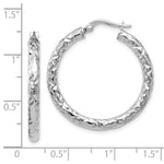 Load image into Gallery viewer, Leslie's 14K Yellow Gold ForeverLite White Gold Polished and Textured Earrings 30mm length
