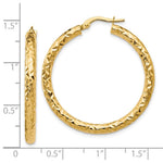Load image into Gallery viewer, Leslie's 14K Yellow Gold ForeverLite Polished and Textured Hoop Earrings
