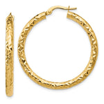 Load image into Gallery viewer, Leslie's 14K Yellow Gold ForeverLite Polished and Textured Hoop Earrings
