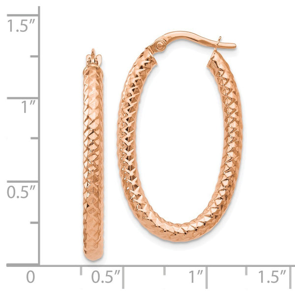 Leslie's 14K Yellow Gold ForeverLite Rose Gold Polished and Textured Earrings