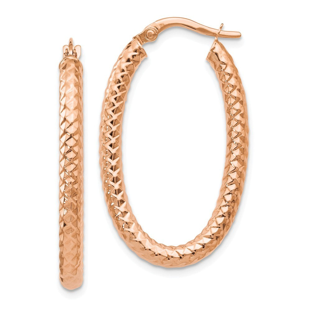 Leslie's 14K Yellow Gold ForeverLite Rose Gold Polished and Textured Earrings
