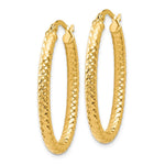 Load image into Gallery viewer, Leslie's 14K Yellow Gold ForeverLite Polished and Textured Oval Hoop Earrings
