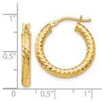 Load image into Gallery viewer, Leslie's 14K Yellow Gold ForeverLite Polished and Textured Hoop Earrings
