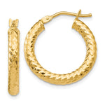 Load image into Gallery viewer, Leslie's 14K Yellow Gold ForeverLite Polished and Textured Hoop Earrings
