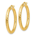 Load image into Gallery viewer, Leslie's 14K Yellow Gold ForeverLite Polished and Textured Hoop Earrings
