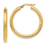 Load image into Gallery viewer, Leslie's 14K Yellow Gold ForeverLite Polished and Textured Hoop Earrings
