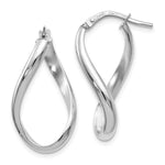 Load image into Gallery viewer, Leslie's 14K White Gold Polished Oval Twisted Hoop Earrings 24mm length
