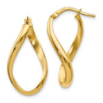 Load image into Gallery viewer, Leslie's 14K Yellow Gold Polished Oval Twisted Hoop Earrings 24mm length
