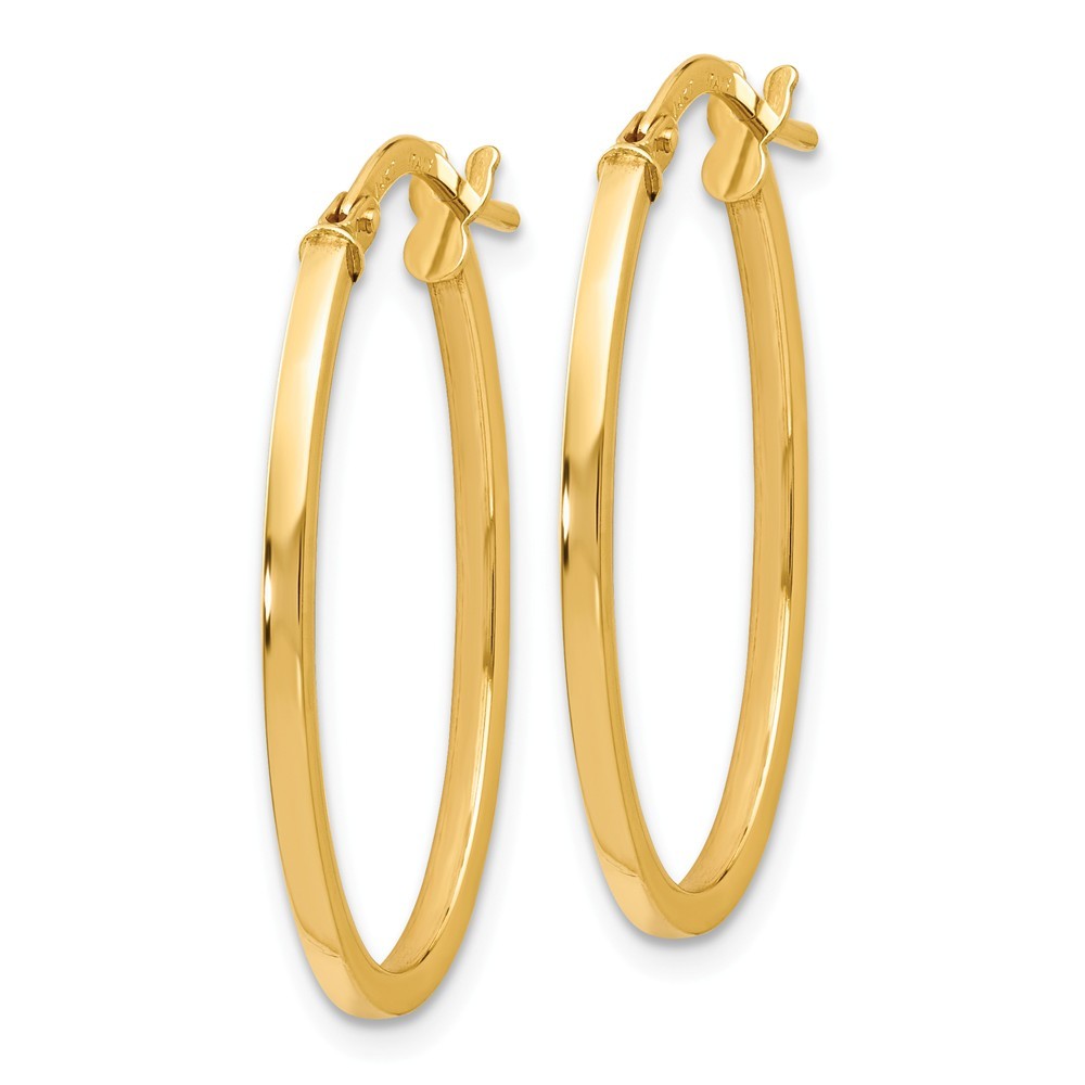Leslie's 14K Yellow Gold Polished Oval Hoop Earrings 27mm length