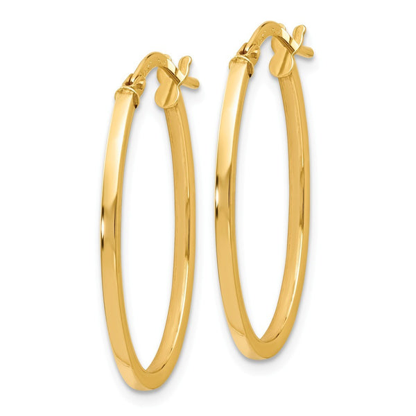 Leslie's 14K Yellow Gold Polished Oval Hoop Earrings 27mm length