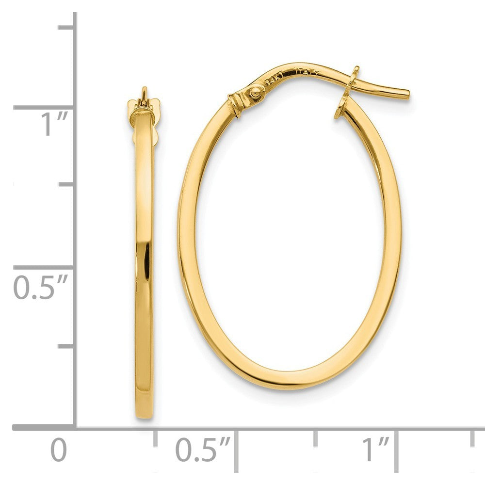 Leslie's 14K Yellow Gold Polished Oval Hoop Earrings 27mm length