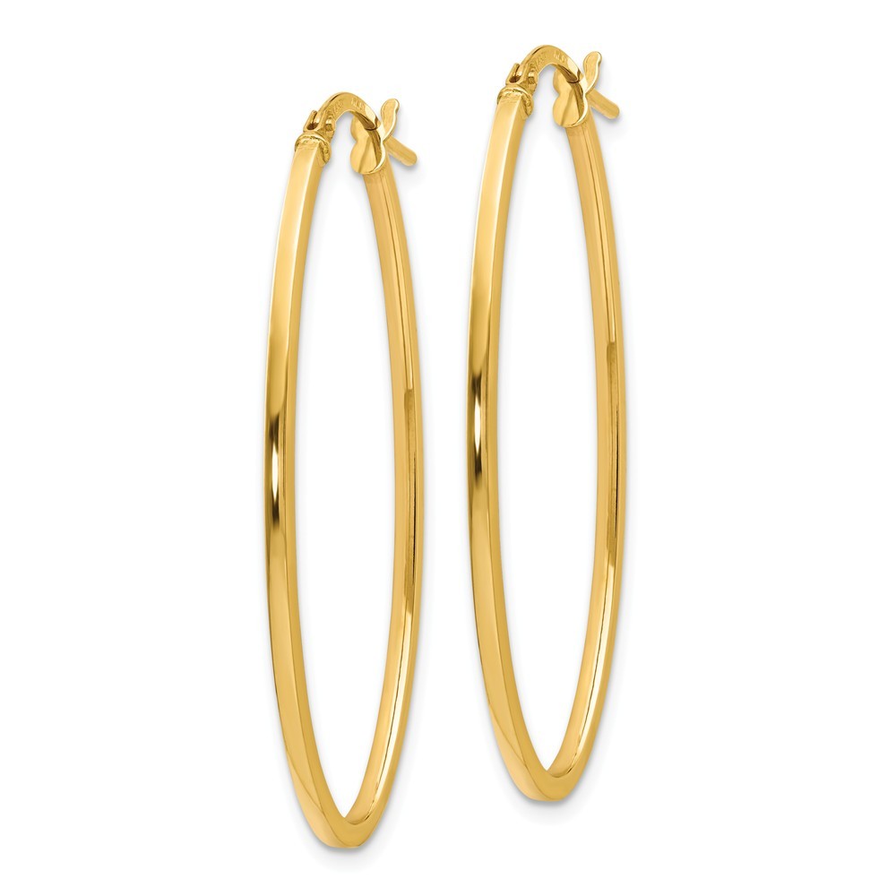 Leslie's 14K Yellow Gold Polished Oval Hoop Earrings 40mm length