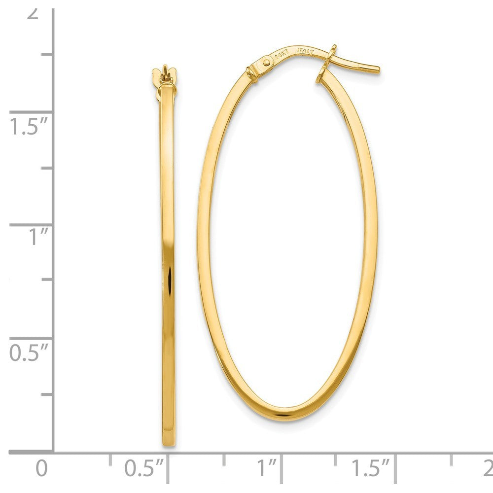 Leslie's 14K Yellow Gold Polished Oval Hoop Earrings 40mm length
