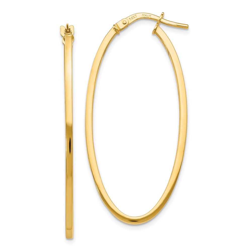 Leslie's 14K Yellow Gold Polished Oval Hoop Earrings 40mm length