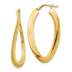 Load image into Gallery viewer, Leslie's 14K Yellow Gold Polished Twisted Oval Hoop Earrings 38mm length
