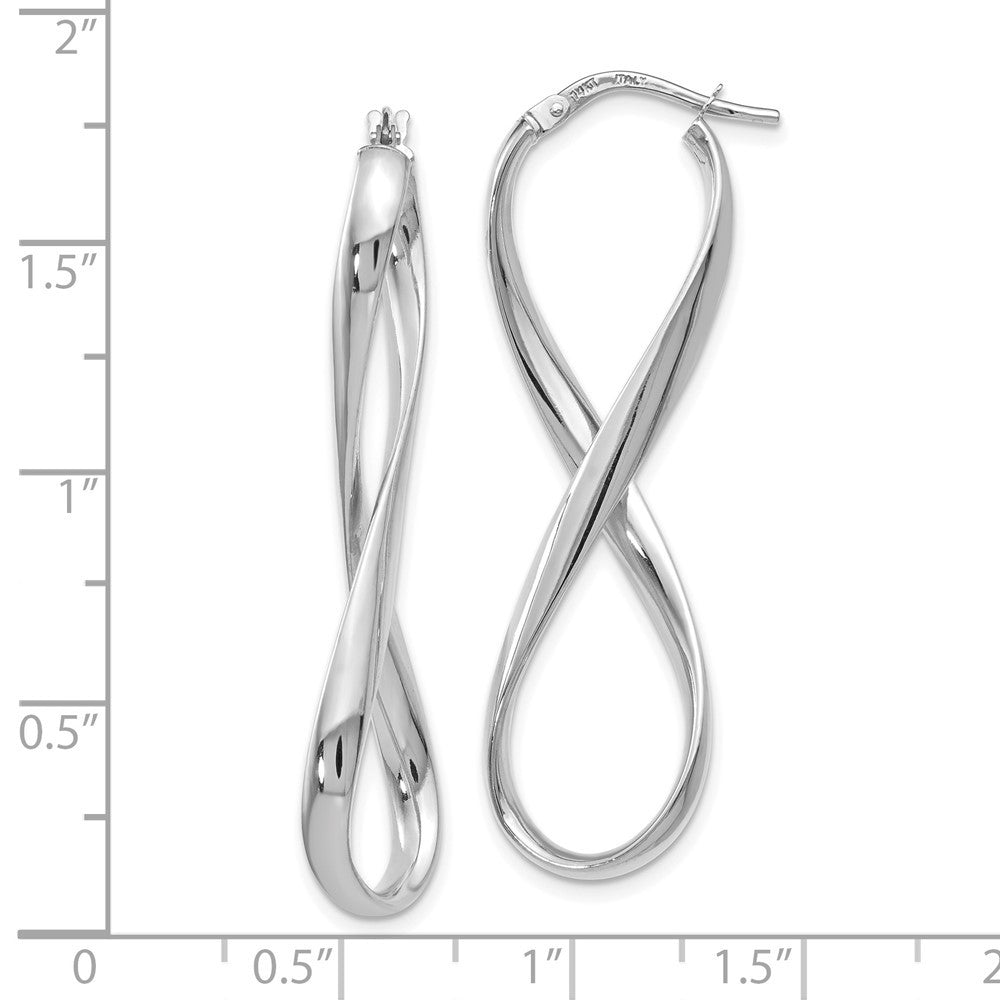 Leslie's 14K White Gold Polished Infinity Hoop Earrings