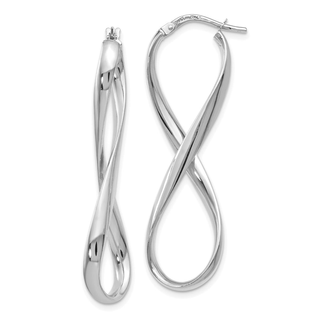 Leslie's 14K White Gold Polished Infinity Hoop Earrings