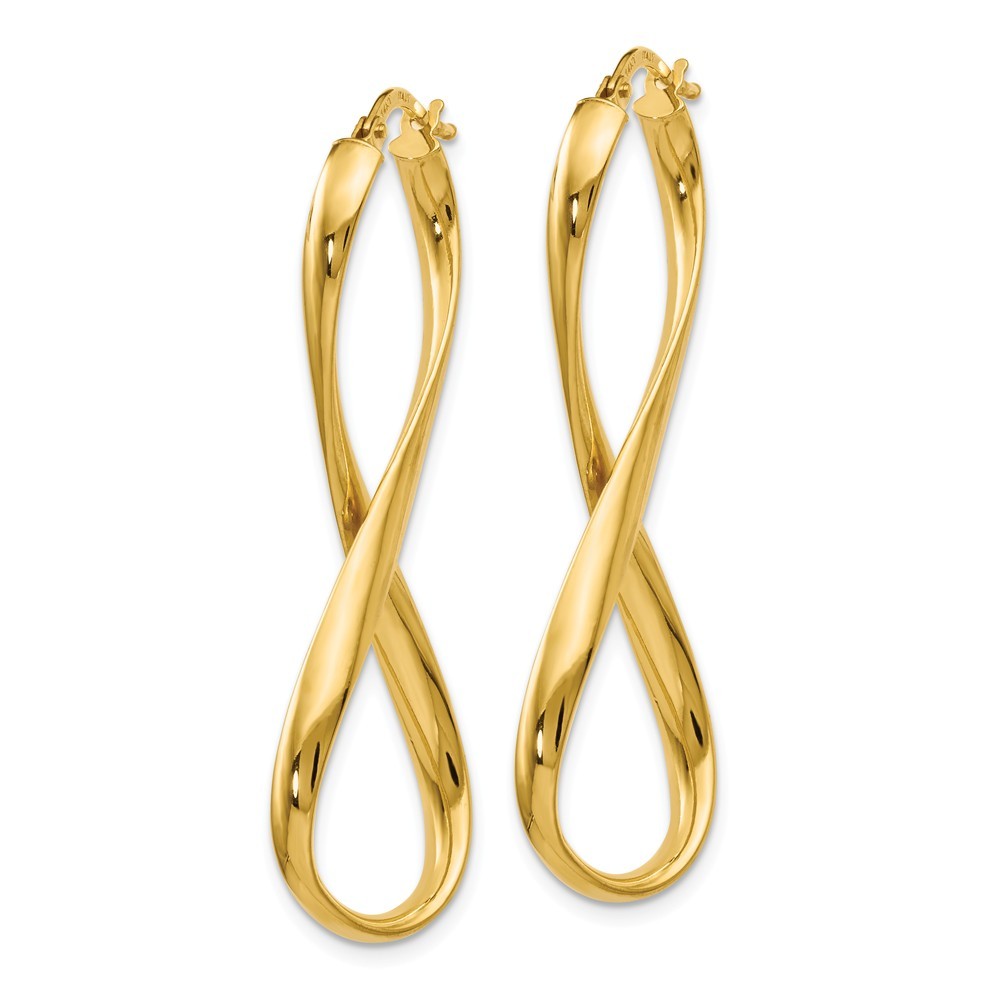 Leslie's 14K Yellow Gold Polished Infinity Hoop Earrings 46mm length
