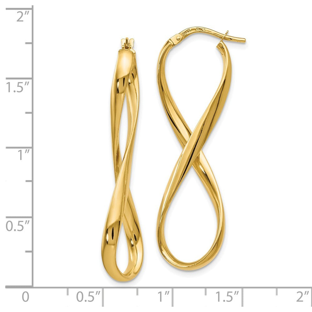 Leslie's 14K Yellow Gold Polished Infinity Hoop Earrings 46mm length