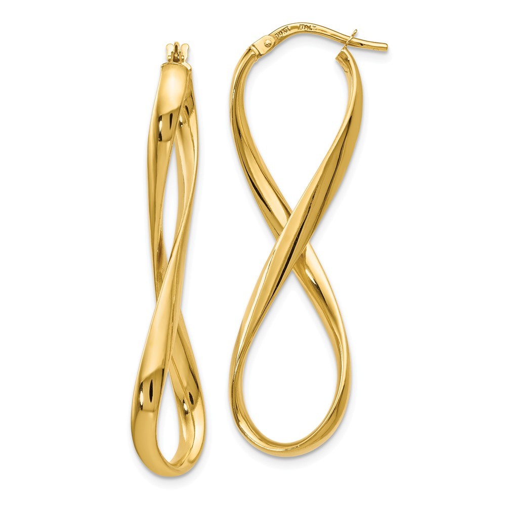 Leslie's 14K Yellow Gold Polished Infinity Hoop Earrings 46mm length