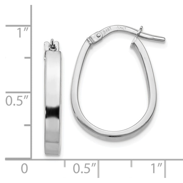 Leslie's 14K Yellow Gold White Gold Polished U-Shape Hoop Earrings  23mm width