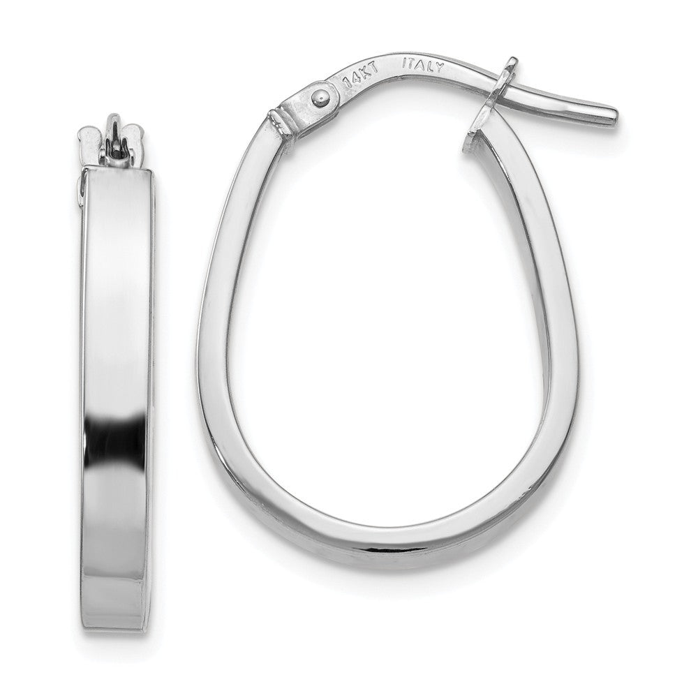 Leslie's 14K Yellow Gold White Gold Polished U-Shape Hoop Earrings  23mm width