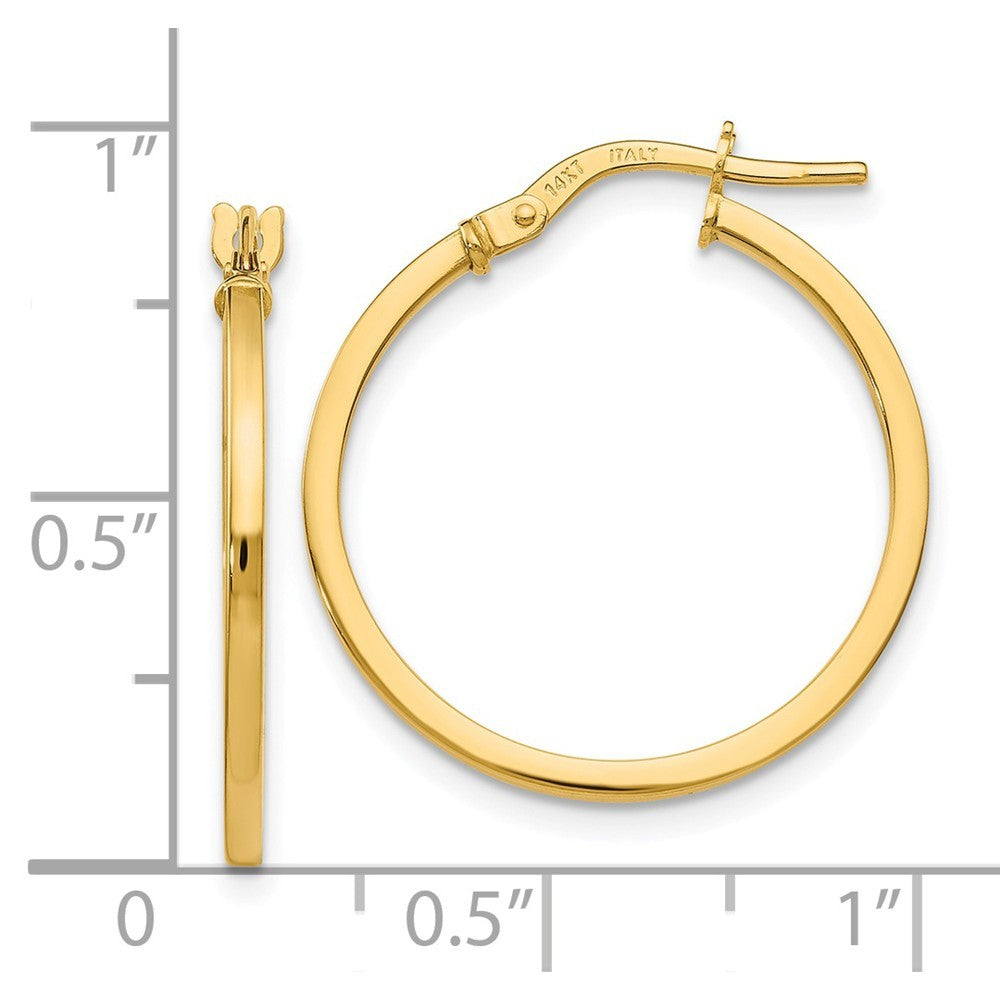Leslies 14K Yellow Gold Polished Hoop Earrings 23mm length