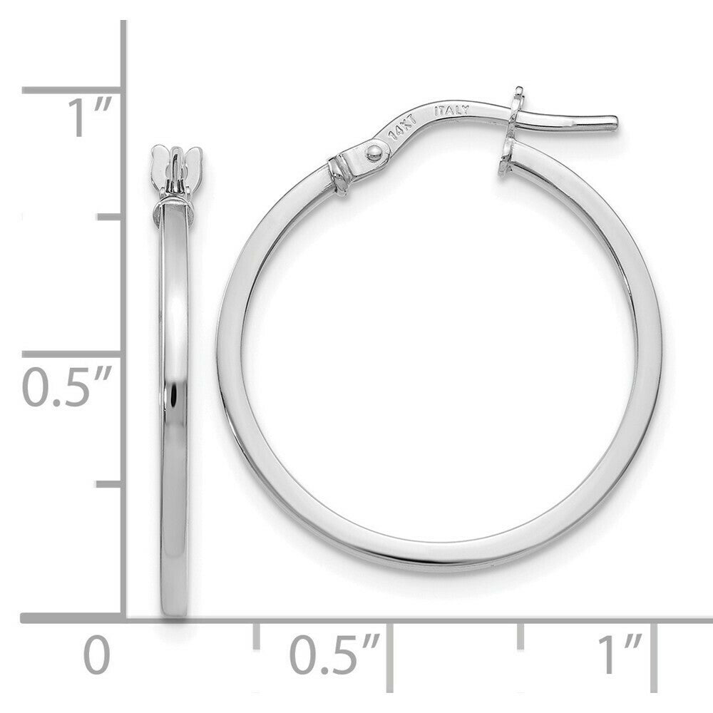 Leslies 14K White Gold Polished Hoop Earrings 23mm length