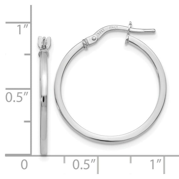 Leslies 14K White Gold Polished Hoop Earrings 23mm length