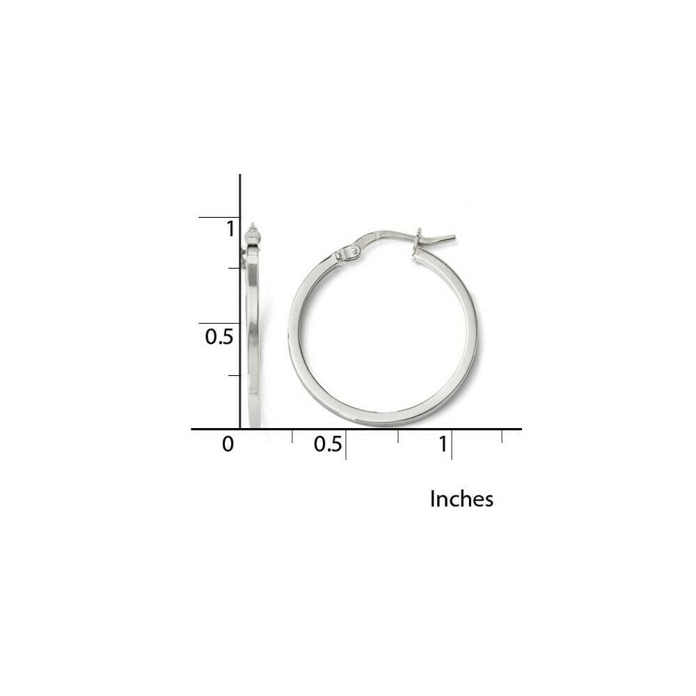 Leslies 14K White Gold Polished Hoop Earrings 23mm length