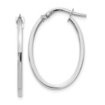 Load image into Gallery viewer, Leslies 14K White Gold Polished Oval Hoop Earrings 27mm length
