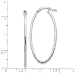 Load image into Gallery viewer, Leslies 14K White Gold Polished Oval Hoop Earrings 40mm length

