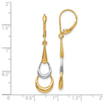Load image into Gallery viewer, Leslies 14K Two-tone Gold Polished Dangle Leverback Earrings 41mm length
