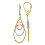 Load image into Gallery viewer, Leslies 14K Tri-Color Gold Dangle Leverback Earrings
