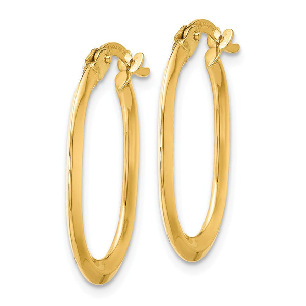 Leslie's 14K Yellow Gold Polished Oval Hinged Hoop Earrings 22mm length