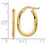 Load image into Gallery viewer, Leslie's 14K Yellow Gold Polished Oval Hinged Hoop Earrings 22mm length

