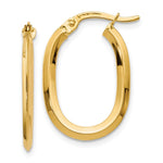Load image into Gallery viewer, Leslie's 14K Yellow Gold Polished Oval Hinged Hoop Earrings 22mm length
