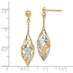 Load image into Gallery viewer, Leslie's 14K Two-tone Gold Polished Post Dangle Earrings

