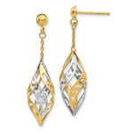 Load image into Gallery viewer, Leslie's 14K Two-tone Gold Polished Post Dangle Earrings
