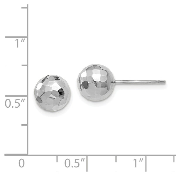 Leslie's 14K White Gold Polished Faceted Post Earrings